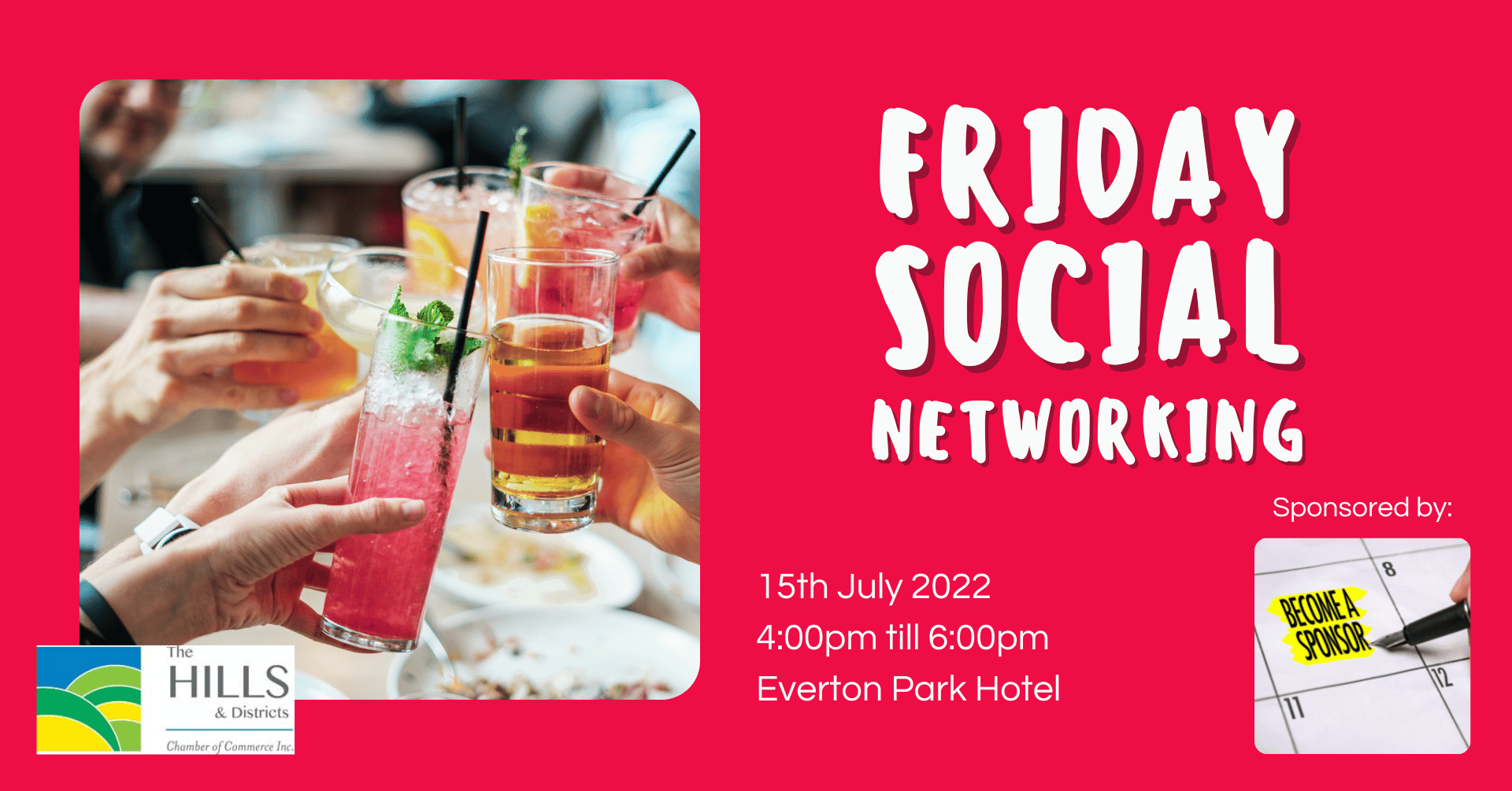 Social Drinks » July 2022, Friday Social Networking – Cancelled