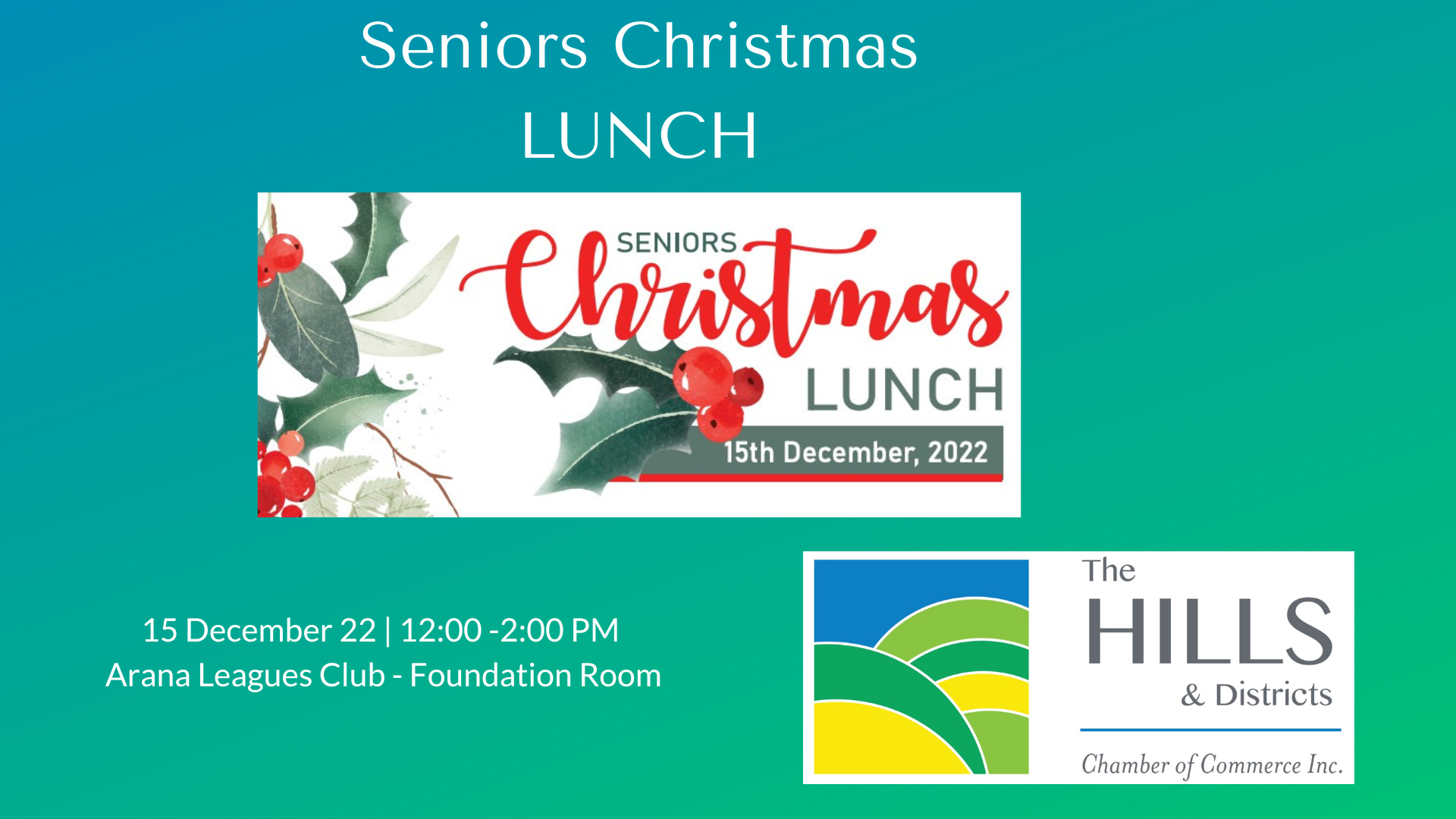 Seniors Event » December 2022 Seniors Christmas Lunch