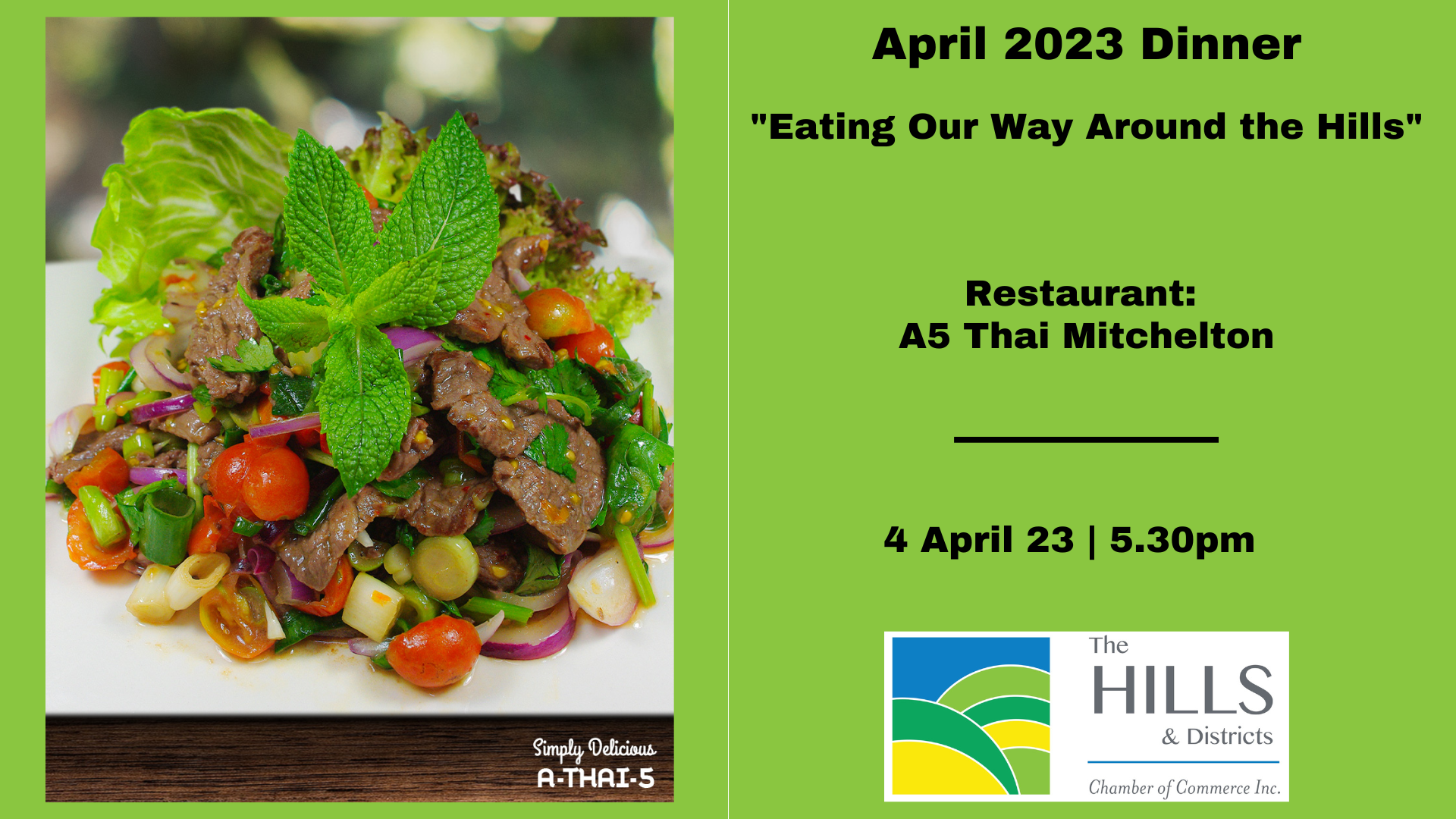 Dinners » April 2023 “Eating Our Way Around the Hills”
