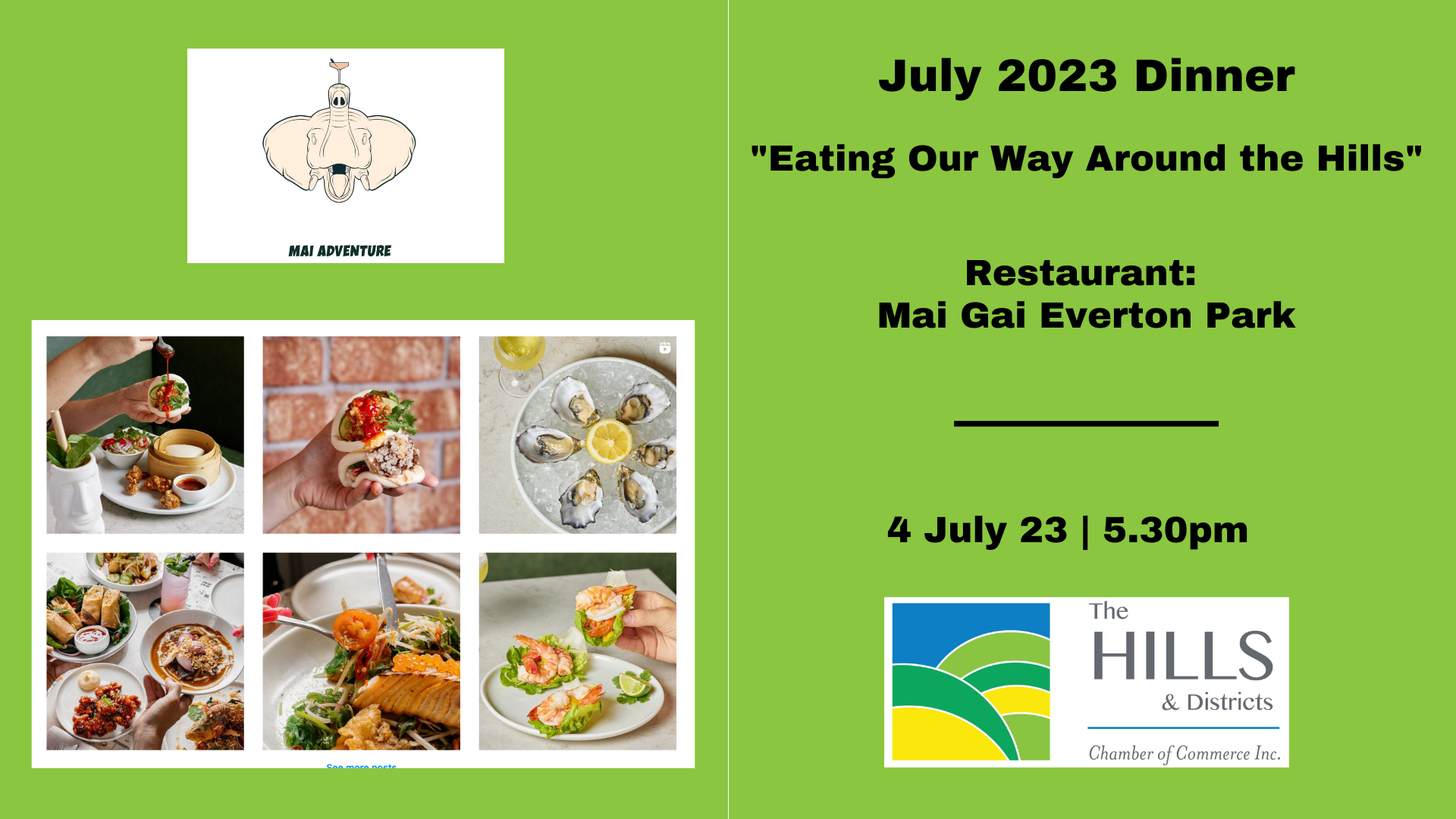 July 2023 – Eating our way around the Hills